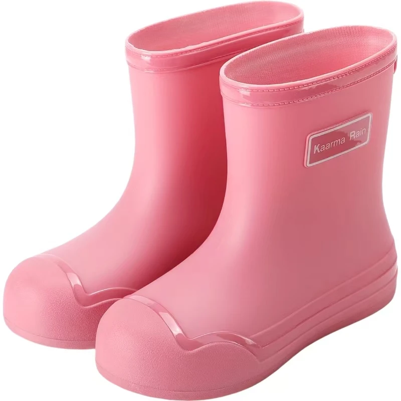 

Women Flat sole High Top Rain Boots Thick Sole Non Slip Round Toe Waterproof Detachable Cotton Cover Keep Warm Outdoor Work Boot