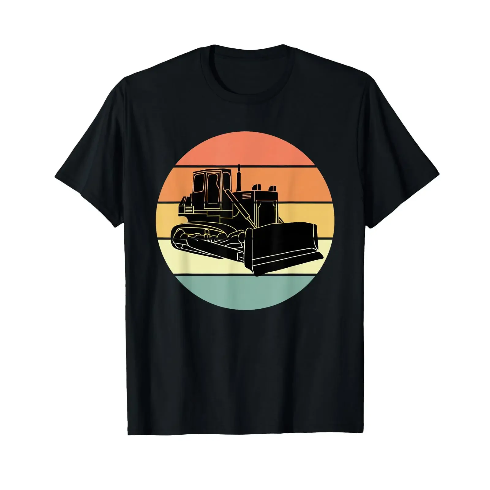 Retro Bulldozer Apparel T Shirt vintage Washed Slightly Casual designer clothes Stretched Unisex Soft Breathable