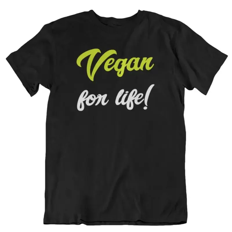 

Vegan for Life T Shirt Animal Rights Activist Clothing Plant Based Ethical