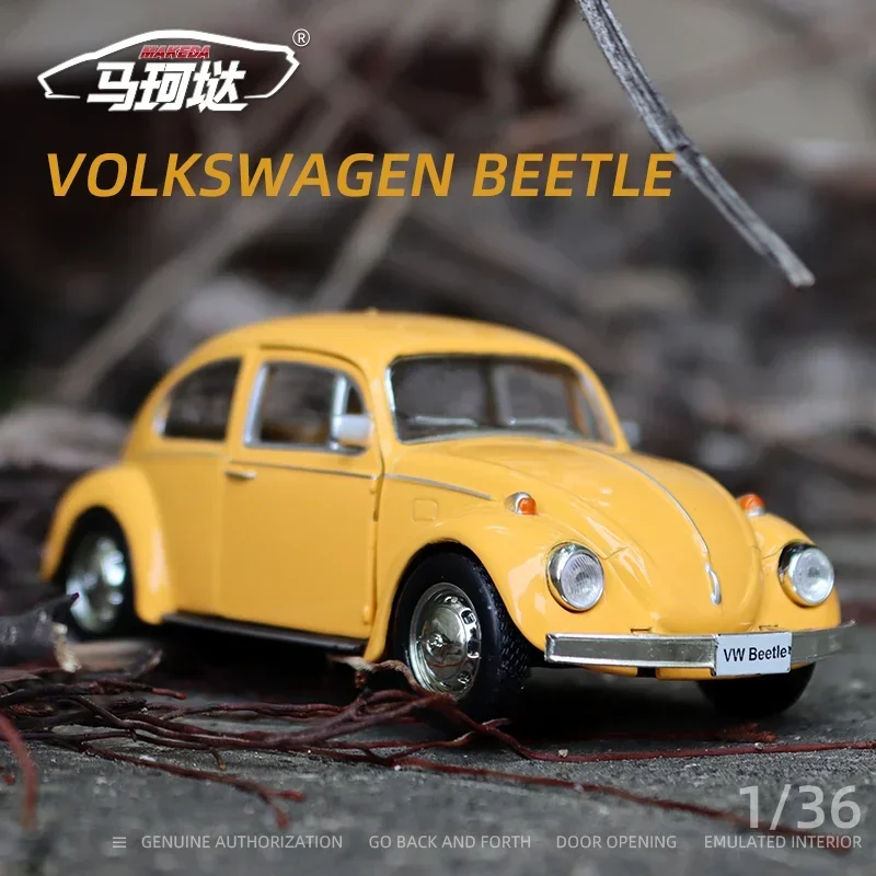 Simulation 1:36 Scale Vintage Beetle 1967 Alloy Car Model Diecast Miniature Voiture Children Boy Car Toy Collection Home Decor