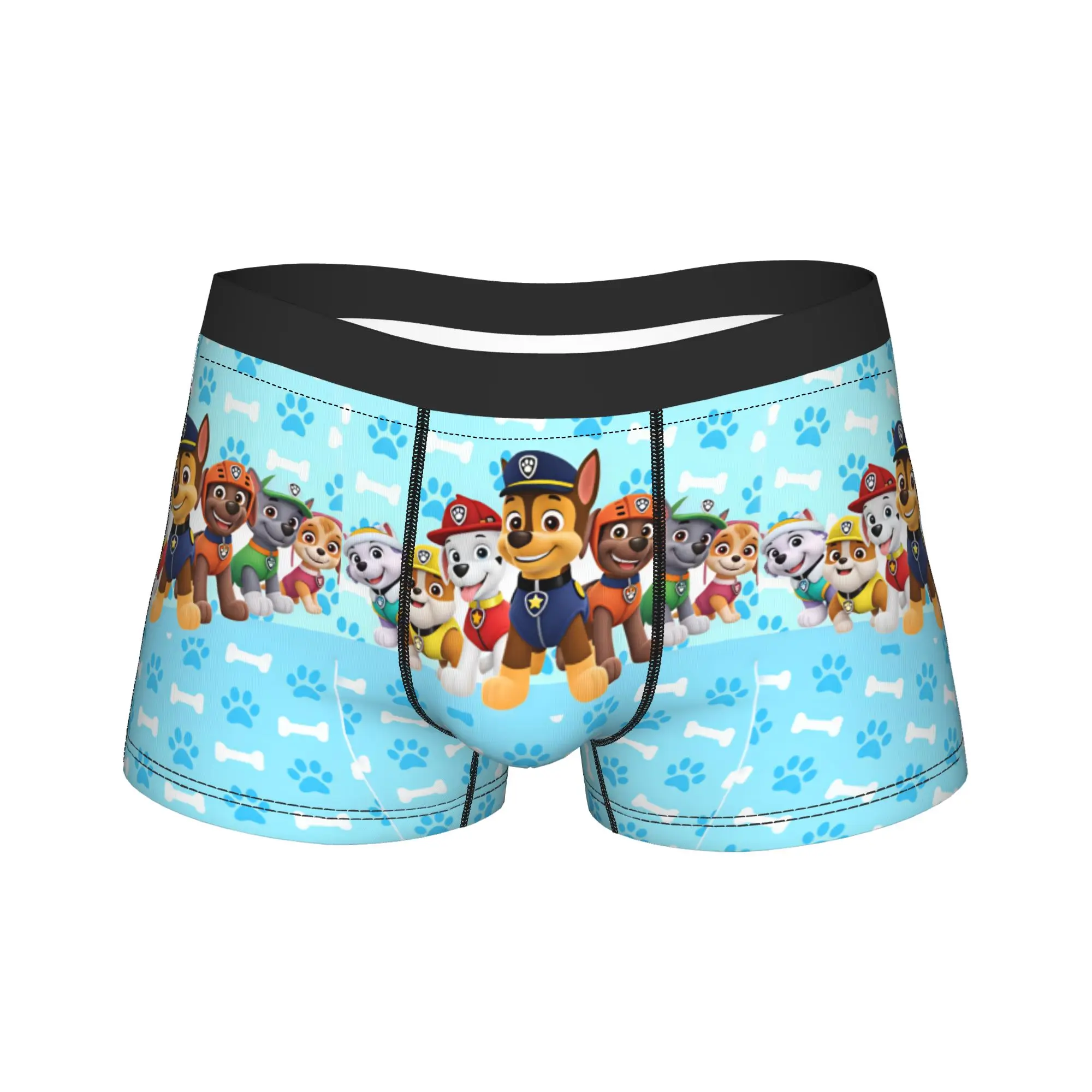 Paw Dogs Puppy Squad Group Portrait Underwear  Breathable Underpants Design Shorts Briefs For Man Pouch Plus Size Trunk