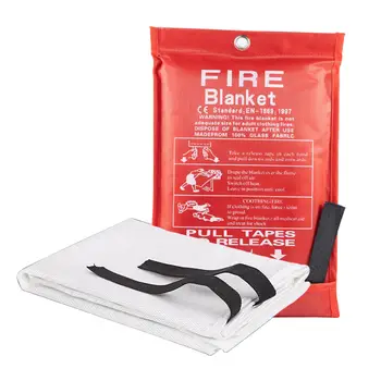Anti yangın battaniyesi 2M * 2M fiberglas acil hayatta kalma yangın barınak söndürücü mutfak güvenliği için alev geciktirici koruma