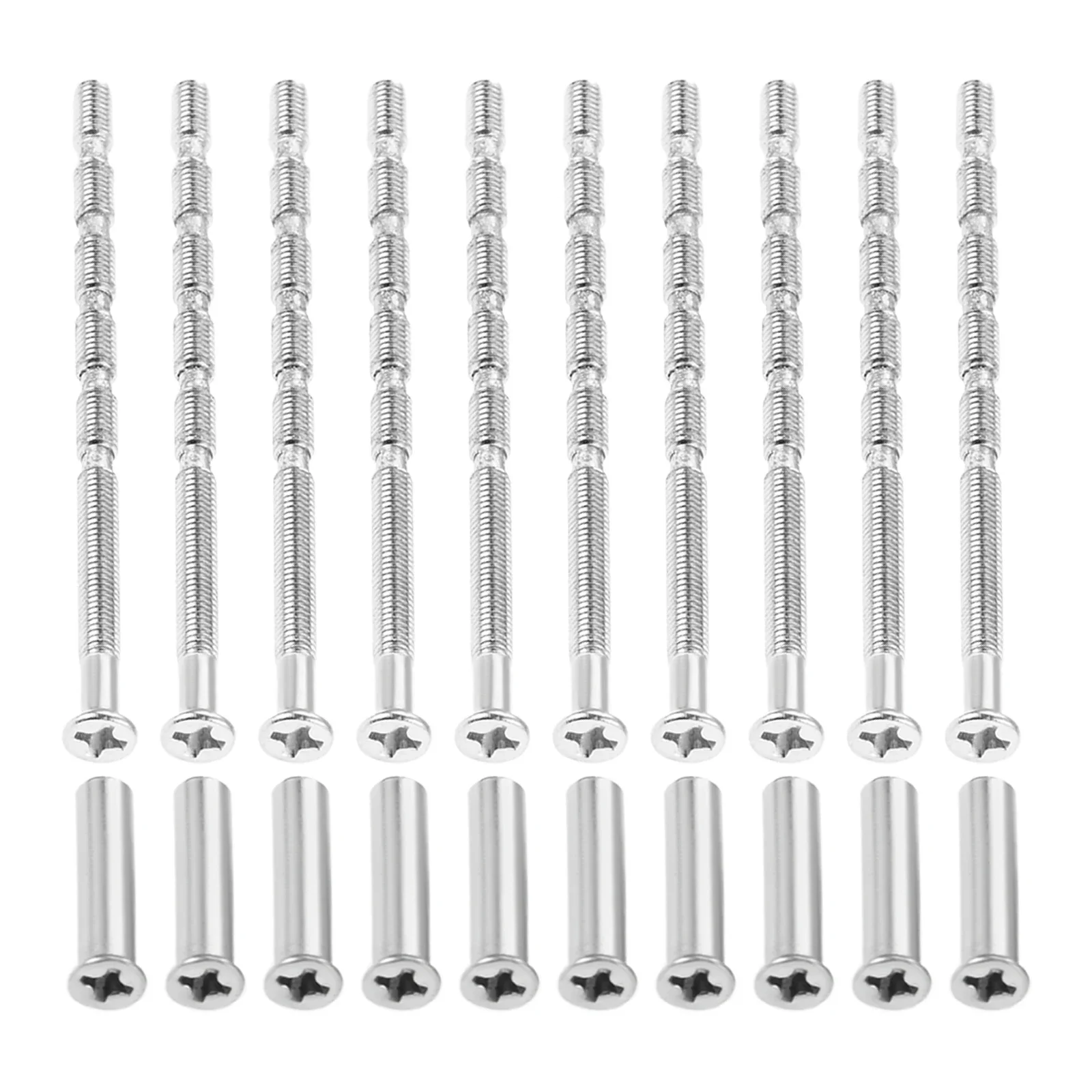 10 Sets Door Handle Lever Bolt Connector Fixing Cutting Slot Hinge Screw Set for Door Lock Fixing M3x60 Screws+ M3x16mm Sleeve