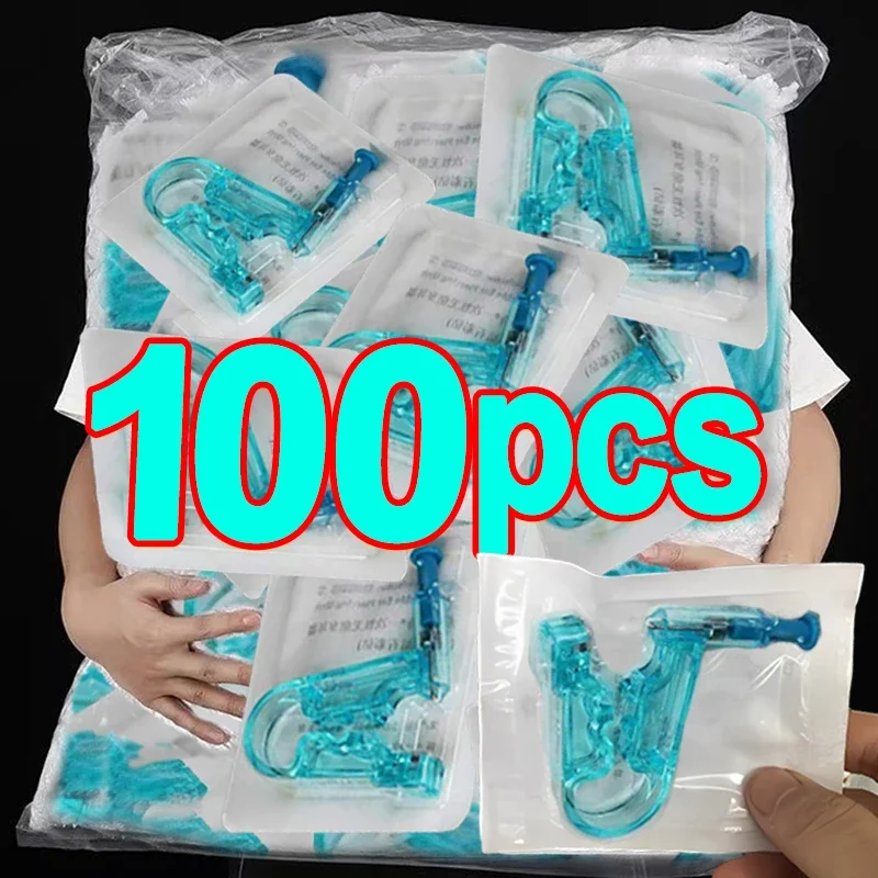 使い捨てブルー耳ピアスガンキット無菌健康安全鼻イヤリングピアサーツールセットマシンセット耳スタッドボディジュエリー