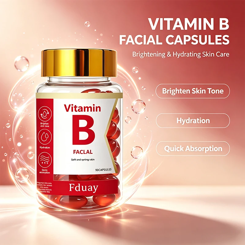 Vitamin B Facial Capsules for Brightening & Hydrating Skincare Nourishing Skin Ingredients to Refine Skin Texture 90 Count