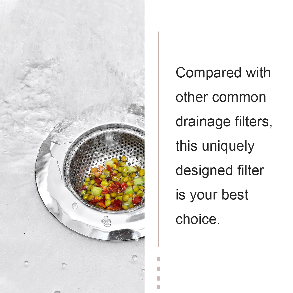 3Pcs Stainless Steel Sewer Filter Net Easy Install Clean Anti-Clogging Strainer for Kitchen Washbasin Bathroom