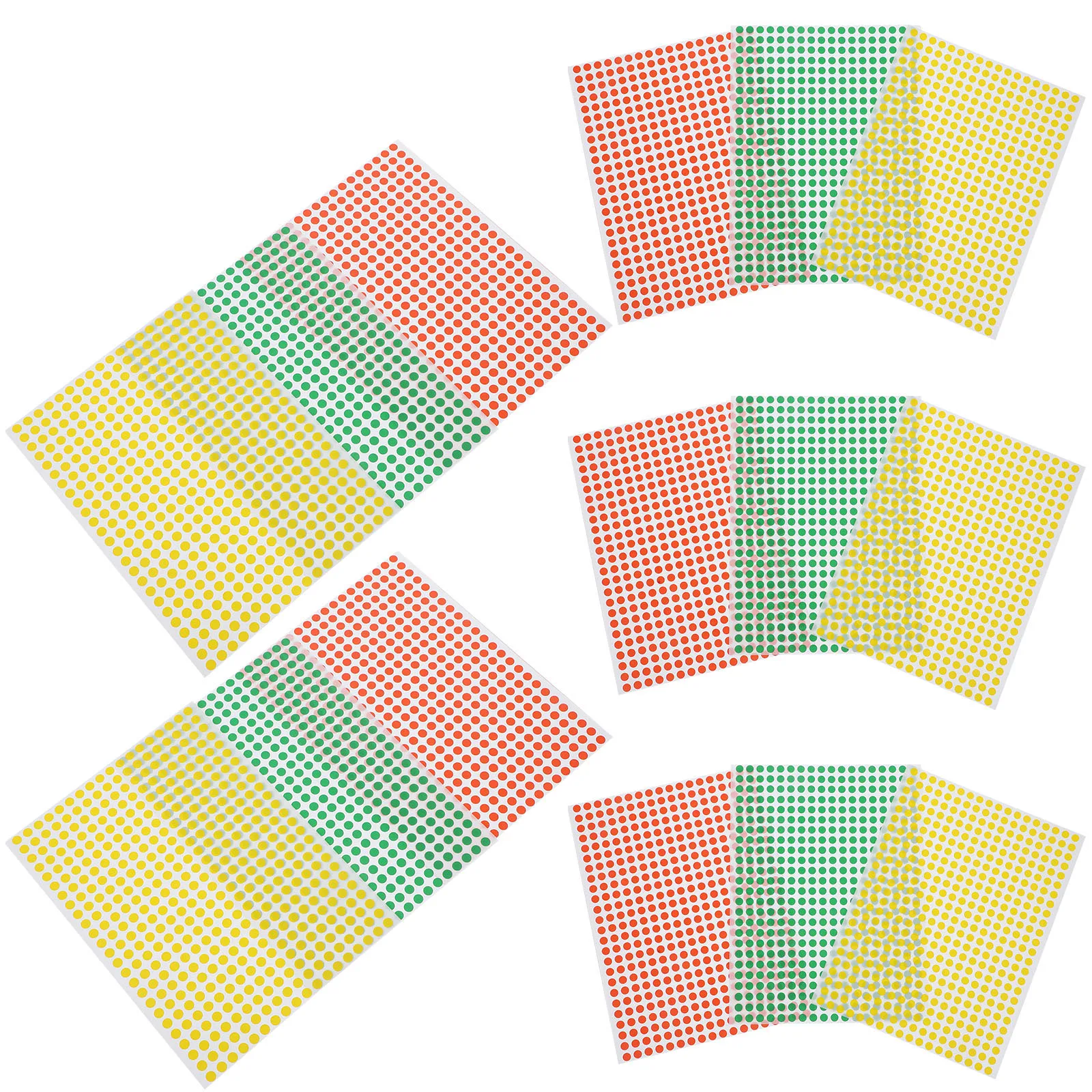 15 fogli adesivi a punti colorati etichette adesive rotonde per codifica smistamento fai da te classificare barattolo di stoccaggio sigillatura bottiglia scrapbooking