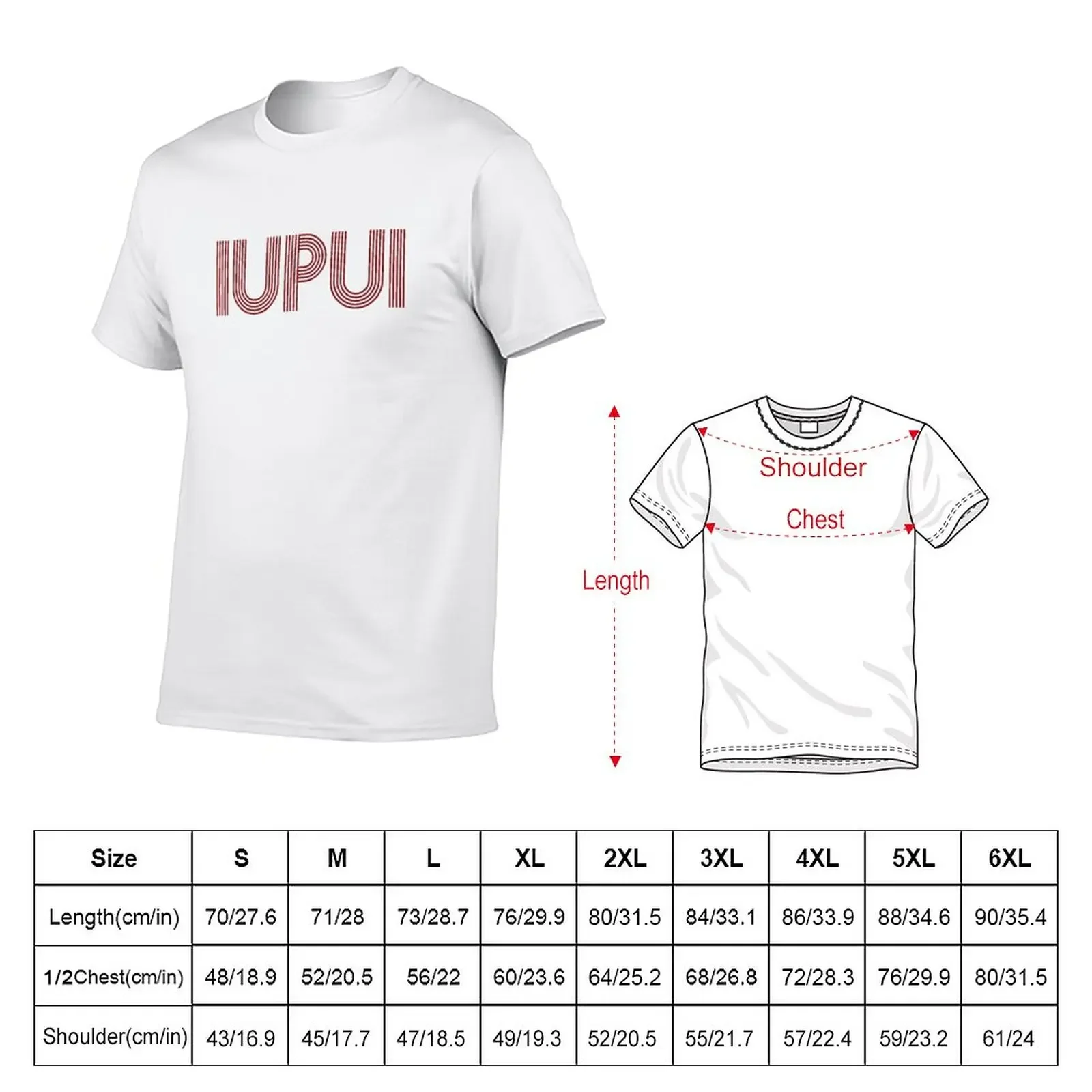 iupui 6 T-Shirt boys whites kawaii clothes sweat mens white t shirts