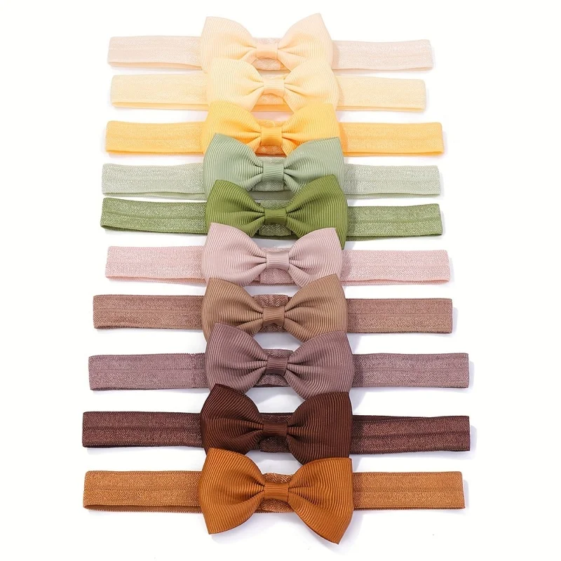 10 Teile/satz Klassische Baby Bögen Stirnband für Mädchen Einfarbig Herbst Winter Band Haarband Infant Headwear Kinder Haar Zubehör – Detail 9