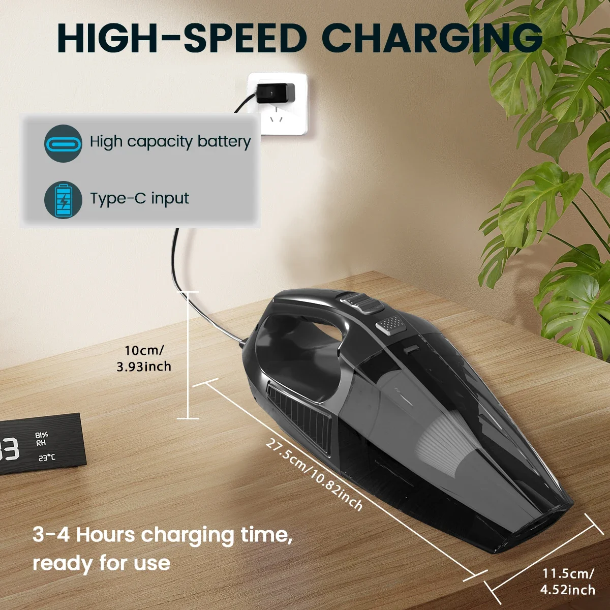 مكانس كهربائية محمولة لاسلكية قوية قابلة للشحن شفط مكنسة كهربائية محمولة باليد اكسسوارات السيارات الإلكترونية #6