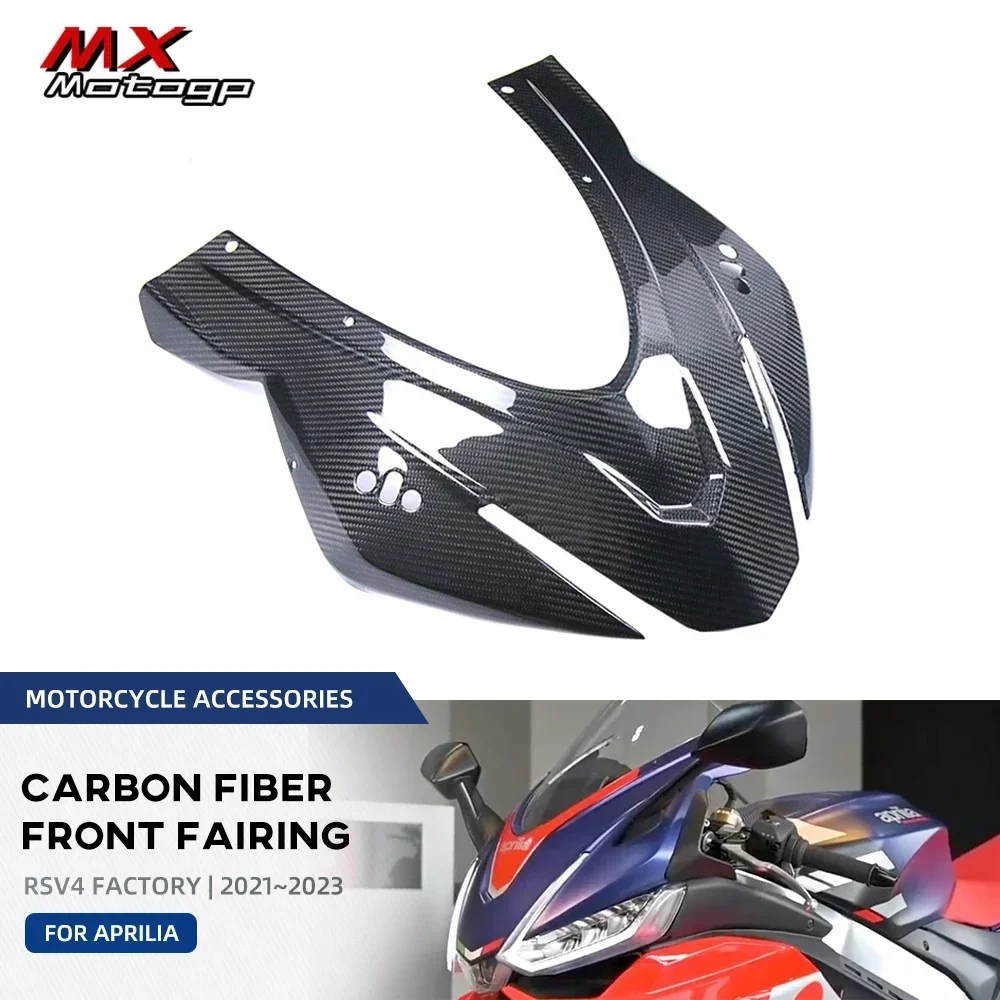 Motorcycle Carbon Fiber Front Fairing Upper Headlight Cover Panels Protector Accessories For Aprilia RSV4 Factory 2021 2022 2023