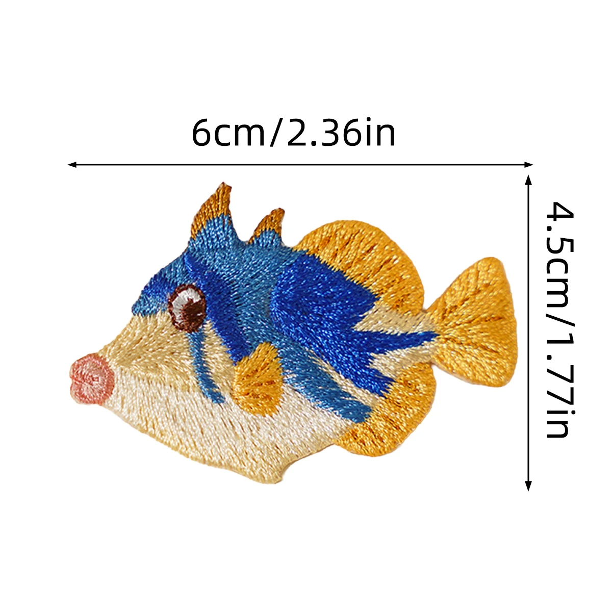 4pcs/set Kawaii Deep-sea Fish Iron-on Embroidered Patch Cute Nature Animal Badge Patches for Clothes Cap Bag Jacket Hat Decor