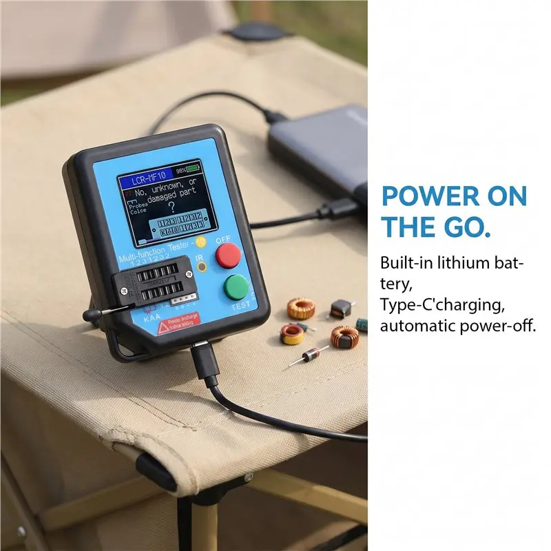 WORTHOWN-For LCR-MF10 Transistor Tester 128X160 TFT Display For LCR Meter Capacitor/Inductor Resistor/Diode Zener/SMD Testing