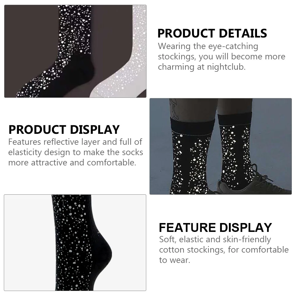 1 زوج عاكس زوجين الجوارب دائم مرونة مريحة ملهى ليلي توهج الجوارب الرياضية جوارب عاكسة