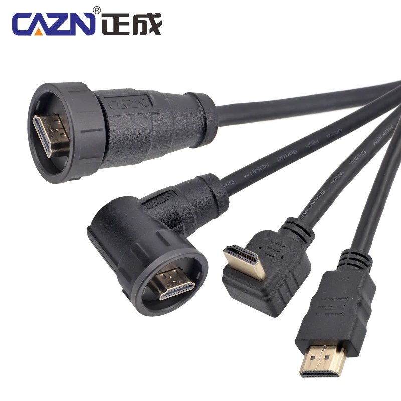 Waterproof Multimedia Interface Connector Bayonet Type Straight Head with Cable Plug - Durable Data Transmission Accessory
