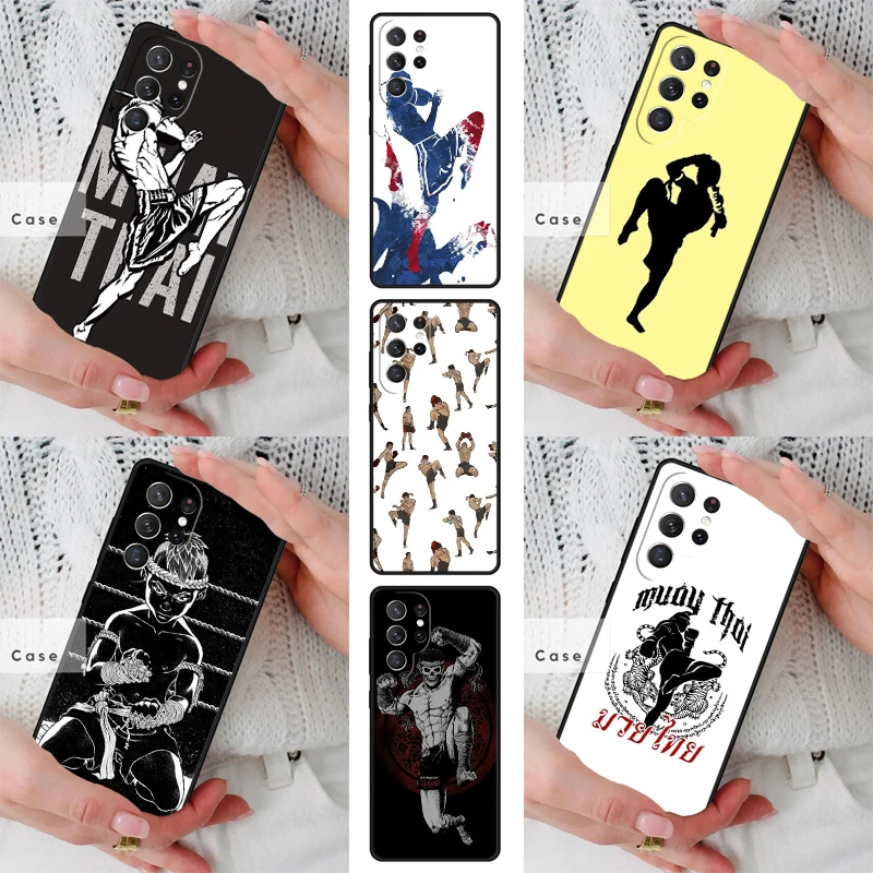 Muay Thai Knee TPU Phone Case for Samsung Galaxy S26 S25 S24 S23 S22 S21 S20 Note10 Plus FE Ultra Cover