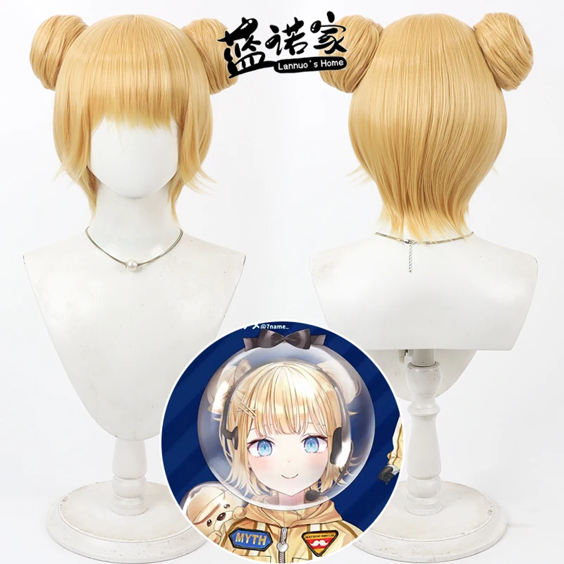 

NIJISANJI Virtual YouTube Watson Amelia Cosplay Wig Halloween Party Prop Synthetic Hair Heat Resistant Fiber + Wig Cap
