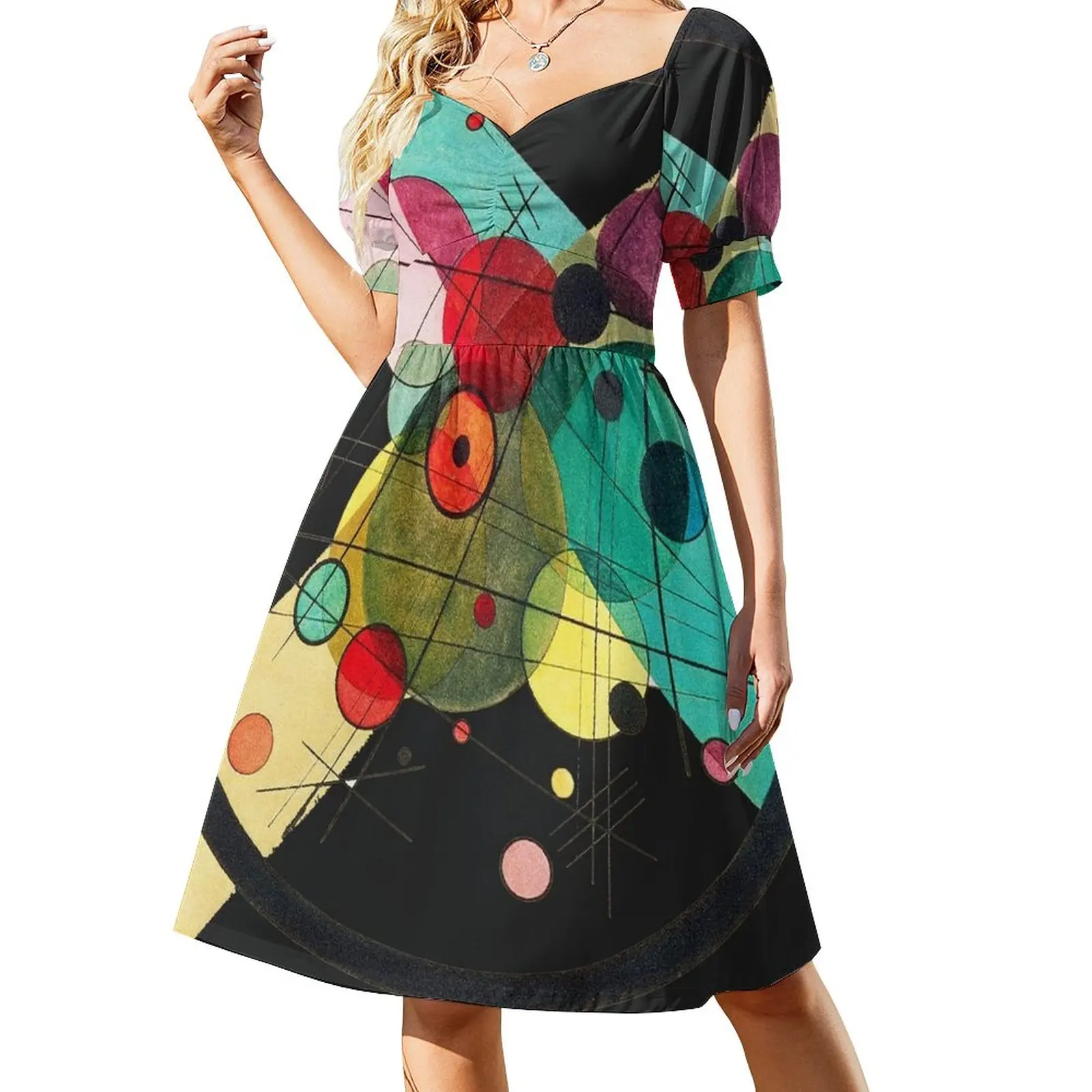 HD Circles in a circle (1923) by Wassily Kandinsky Sleeveless Dress Women's summer skirt elegant party dress for women 2024