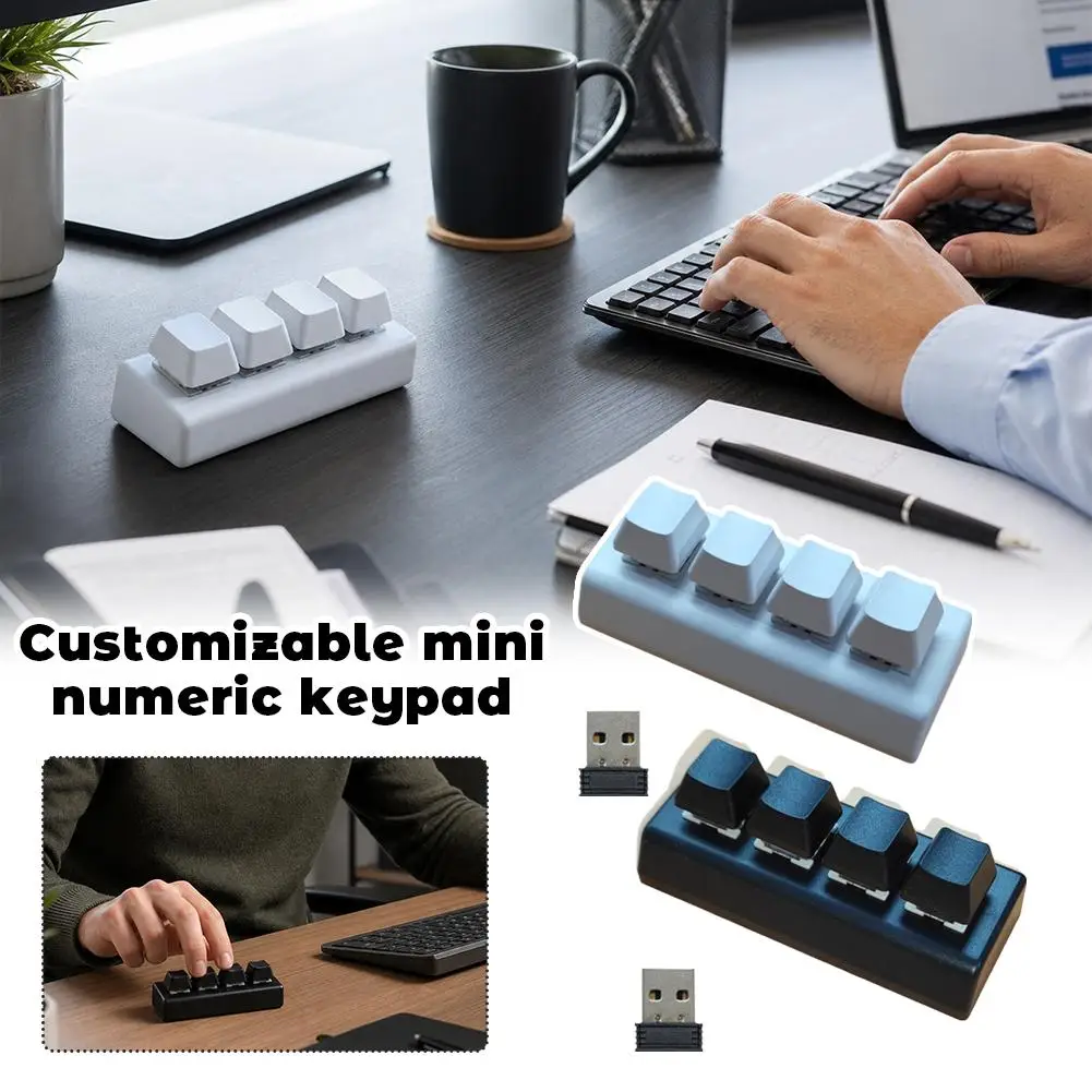 Custom Mini Keypad Wireless 24G Bluetooth USB Tri Mode Office Gaming One Key Copy Paste Programmable Macro Keyboard