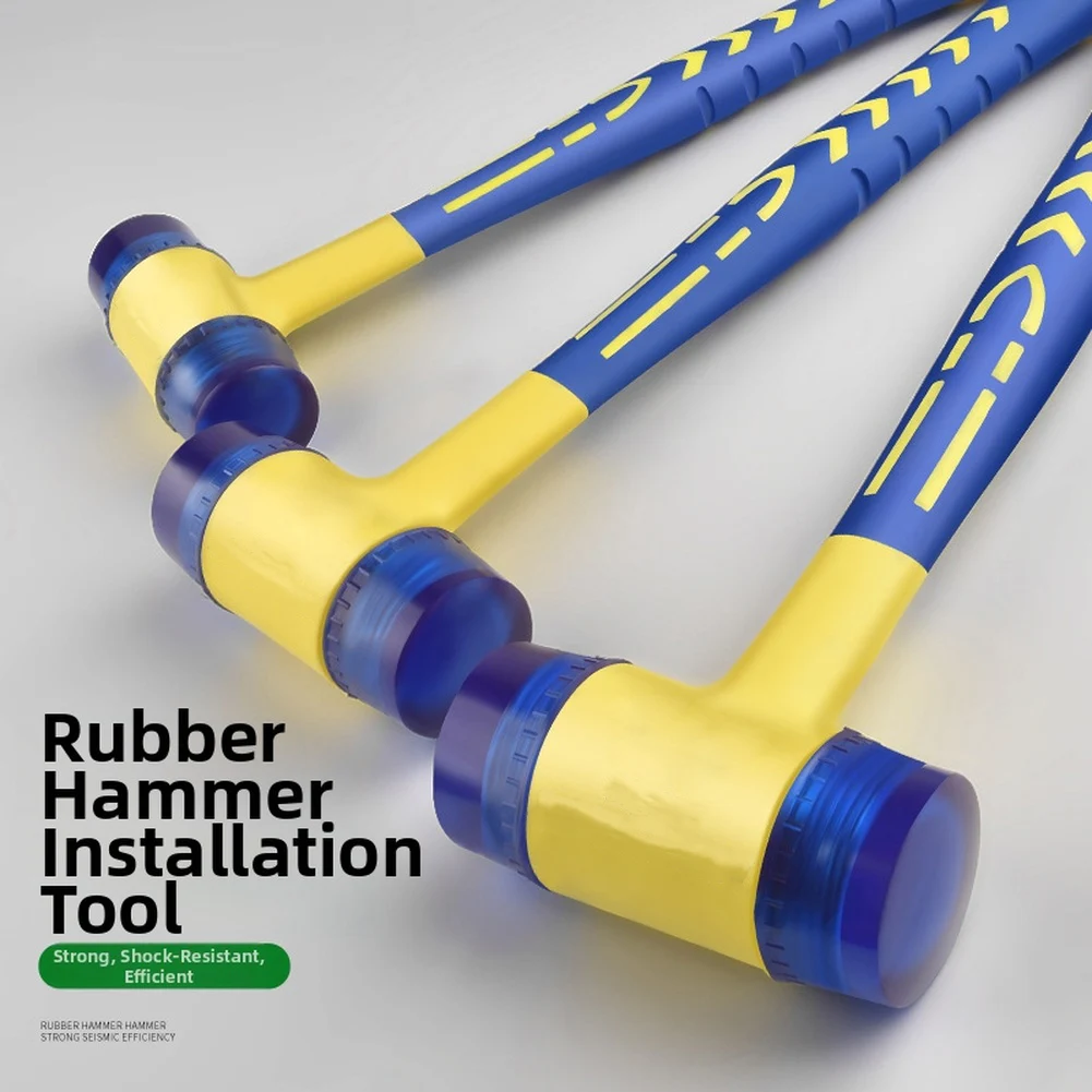 Solid Head Hammer Rubber Mallet For Tile Installation Replaceable Rubber Head Shockproof Rubber Construction For Doors