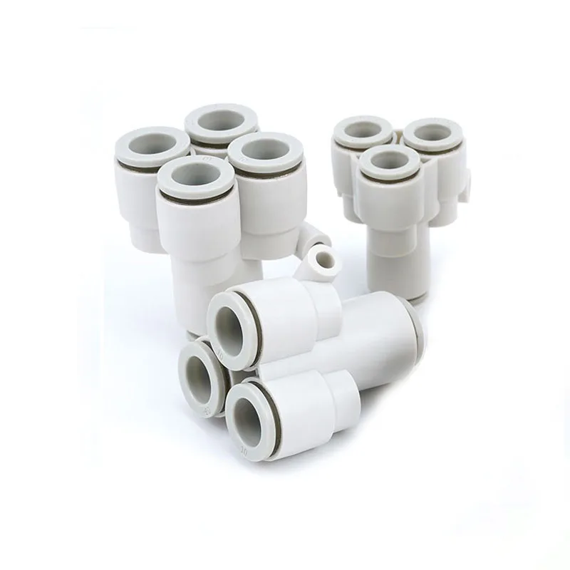 Pneumatic White Fitting Five Way/Four Way 4 6 8 10 12mm Quick Release Push In Connector Variable Equal Diameter PRG KQ2U