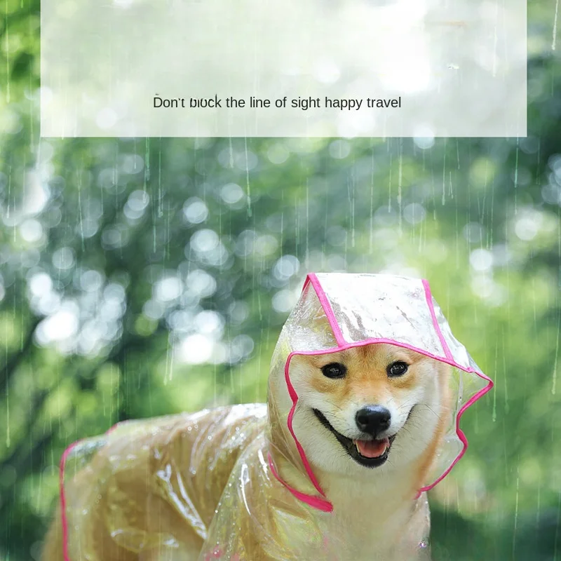 Dog Raincoat Pet Raincoat Four-legged Puppy Poncho Clothes Corgi Small Dog Shiba Inu Medium Dog Special Transparent