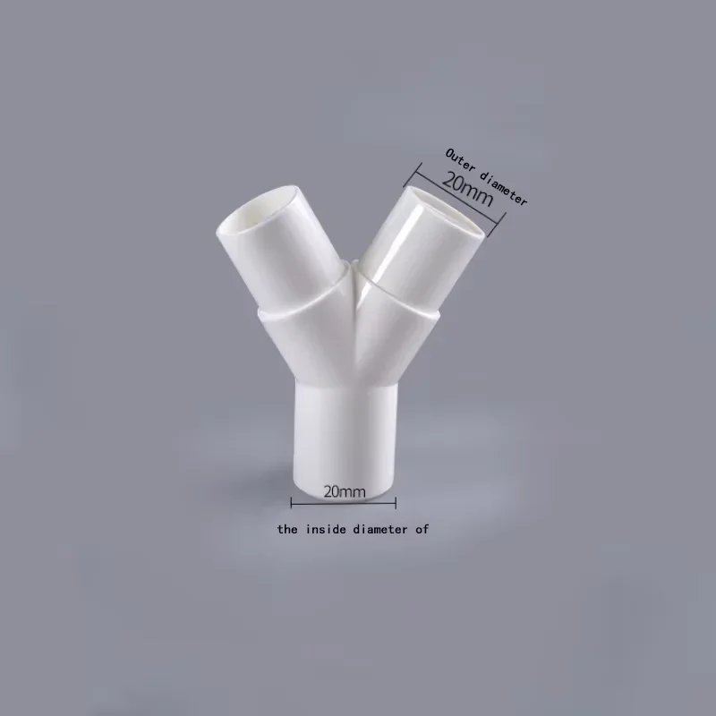 1-50PCS PVC plastic Y type tee Y tee vork waterleiding tee drip box tee joint 16mm/20mm