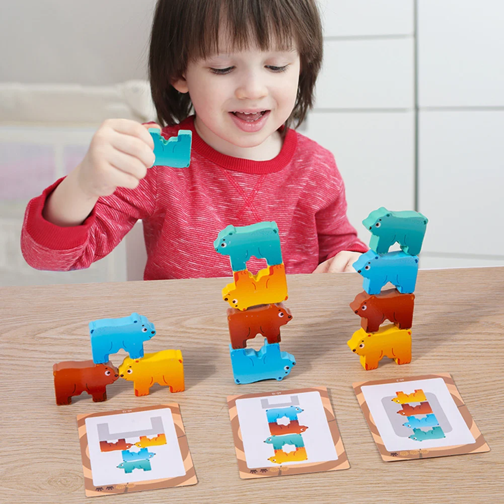 面白い積み重ねクマ 子供向け 多機能早期教育玩具 こどもの日ギフト