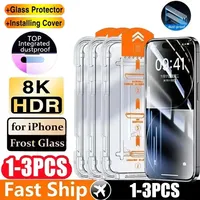 1-3Pcs Oleophobic Coating Dust Free Easy Installation Screen Protector for IPhone 13 11 12 14 15 Pro Max XR 16 15 Plus Glass