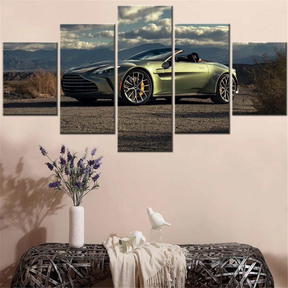 

5 Pieces Canvas Wall Arts Poster Painting Cars Vantage Roadster 2026 Wallpaper Interior Home Decorative Picture Printing Arts