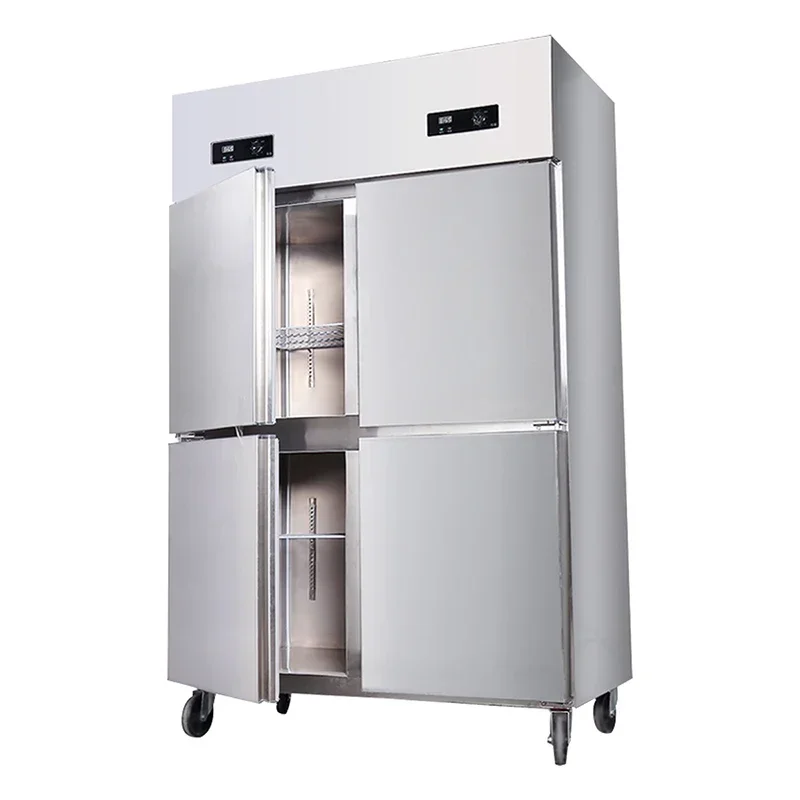 Four-door refrigerator Commercial l four-door double temperature freezer Large capacity six-door freezer workbench