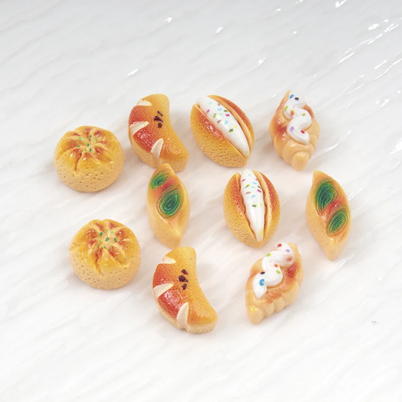 30/300Pcs Cute Mini Cartoon Miniatures Cake Bread Cookies Nail Art Resin Accessories DIY Craft for Nail 3D Decorations Decor