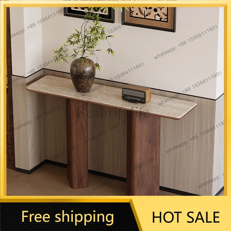 XX. Retro travertine rock slab entrance table entrance door living room household long table