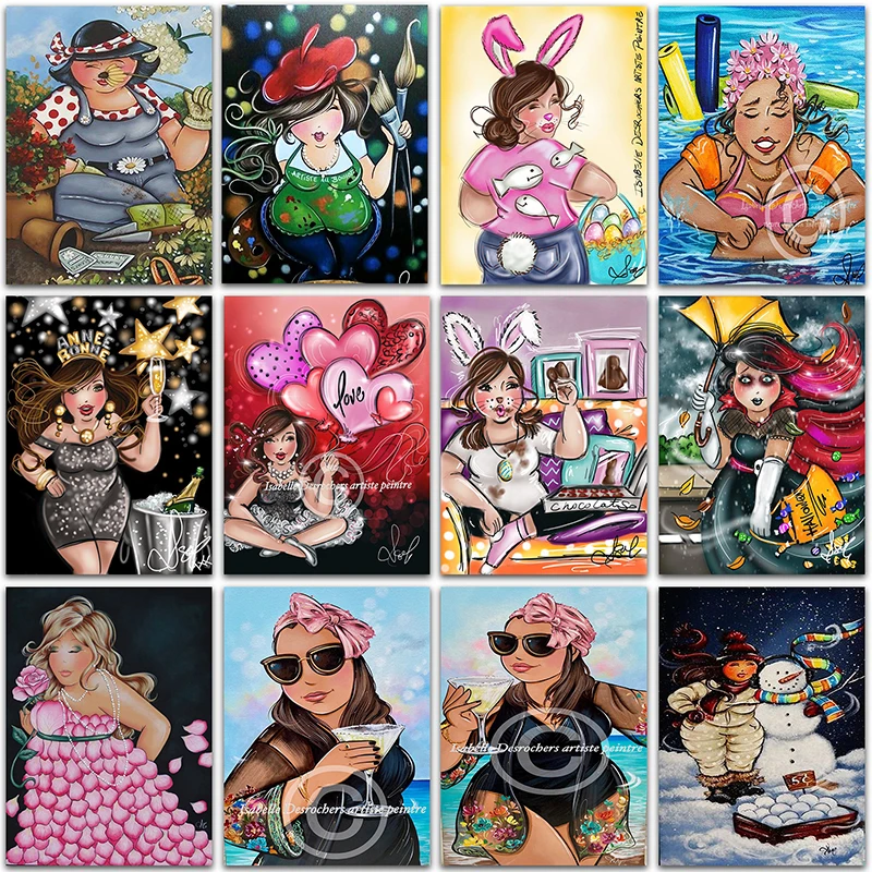 

5D DIY Diamond Painting Cartoon Fat Ladies girl Princess Full Square&Round Diamond mosaic embroidery Cross stitch home decor Art