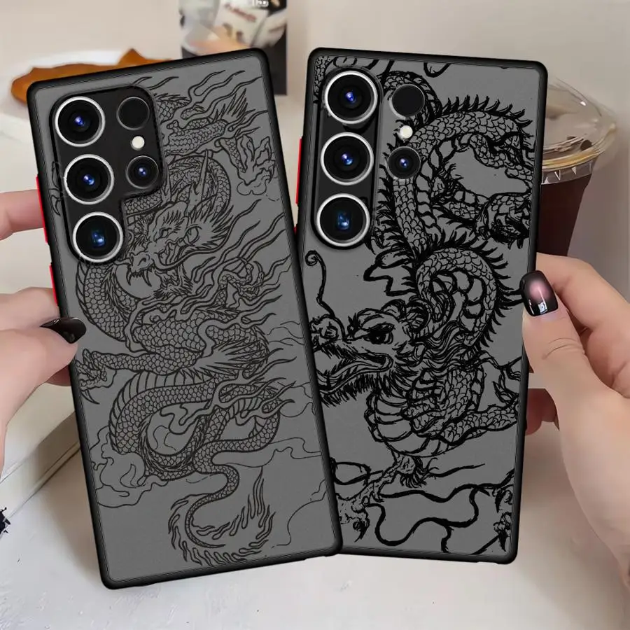 Case for Samsung Galaxy Note 20 10 S9 S20 S24 FE S25 Edge S23 Ultra S21 S22 Plus S10 Back Phone Cover Cool Dragon