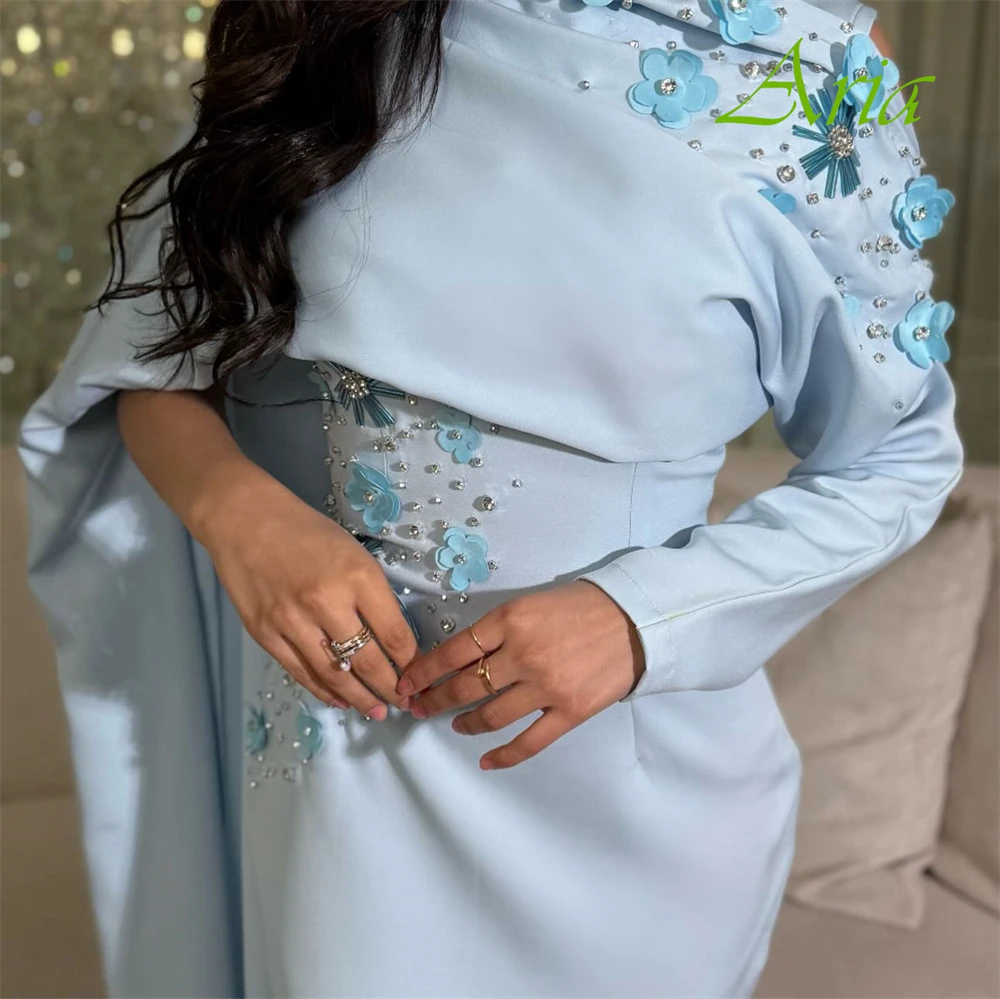 Abito da sera personalizzato con maniche lunghe girocollo squisito Abiti da ballo in raso di alta qualità Abiti da festa da sposa con temperamento