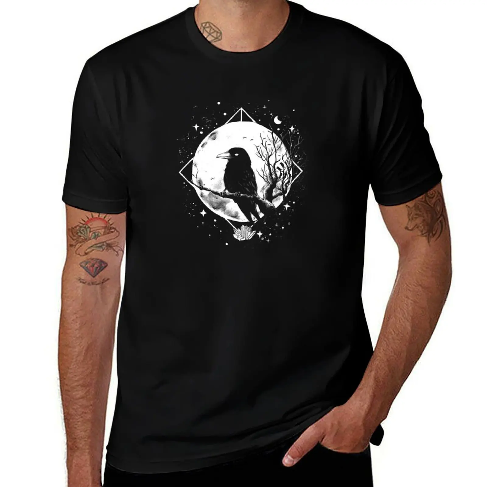 

in men men shirts t T-Shirt for t Witchcraft casual - the shirts g raven man for Gothic man Crow T-Shirt - moonlight -