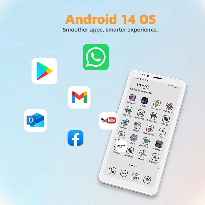 قارئ القارئ Bigme Hibreak S مقاس 5.84 بوصة، شاشة حبر إلكتروني ملونة لتقليل إجهاد العين، نظام تشغيل Android 14 مع قارئ الكتب الإلكترونية الصديق للعين 4G #5