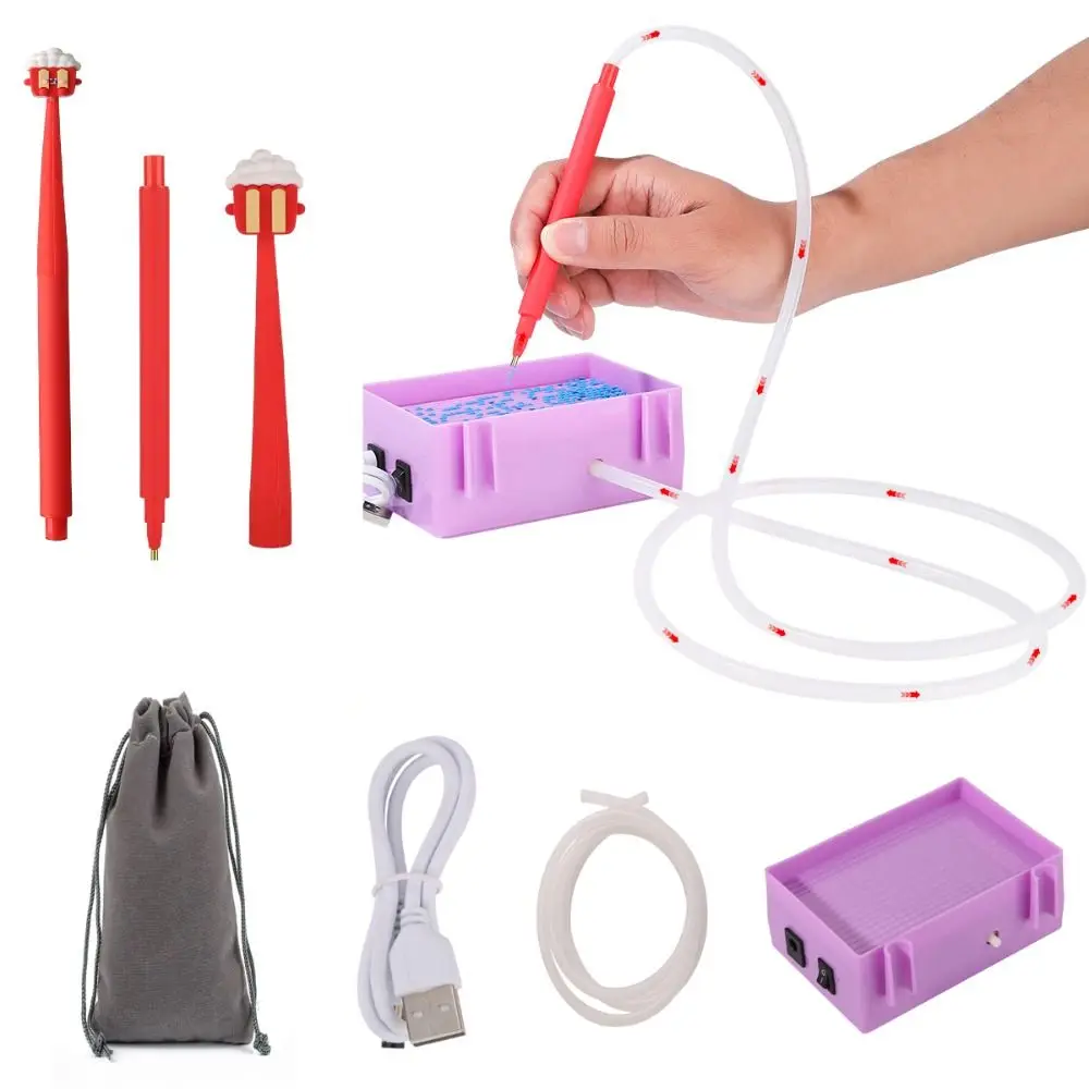 Bolígrafo de pintura de arte de diamante eléctrico para manualidades, Kits de bolígrafos de pintura de diamante al vacío para bordado de gran capacidad, duradero y estable