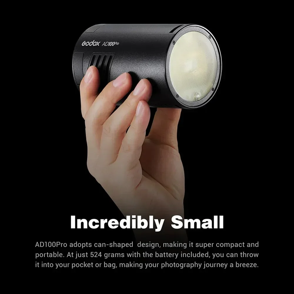 

AD100Pro Pocket Flash 100Ws 1/8000s HSS 2600mAh Battery 360 Flashes 524g Lightweight for Nikon Canon Sony Fujifilm
