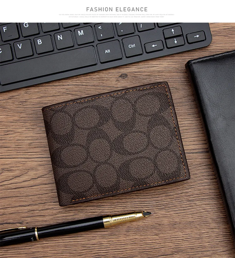 2026 Designer-Prägung Herren-Bifold-Geldbörse Kompakt mit mehreren Kartenfächern und Münzfach – Detail 8