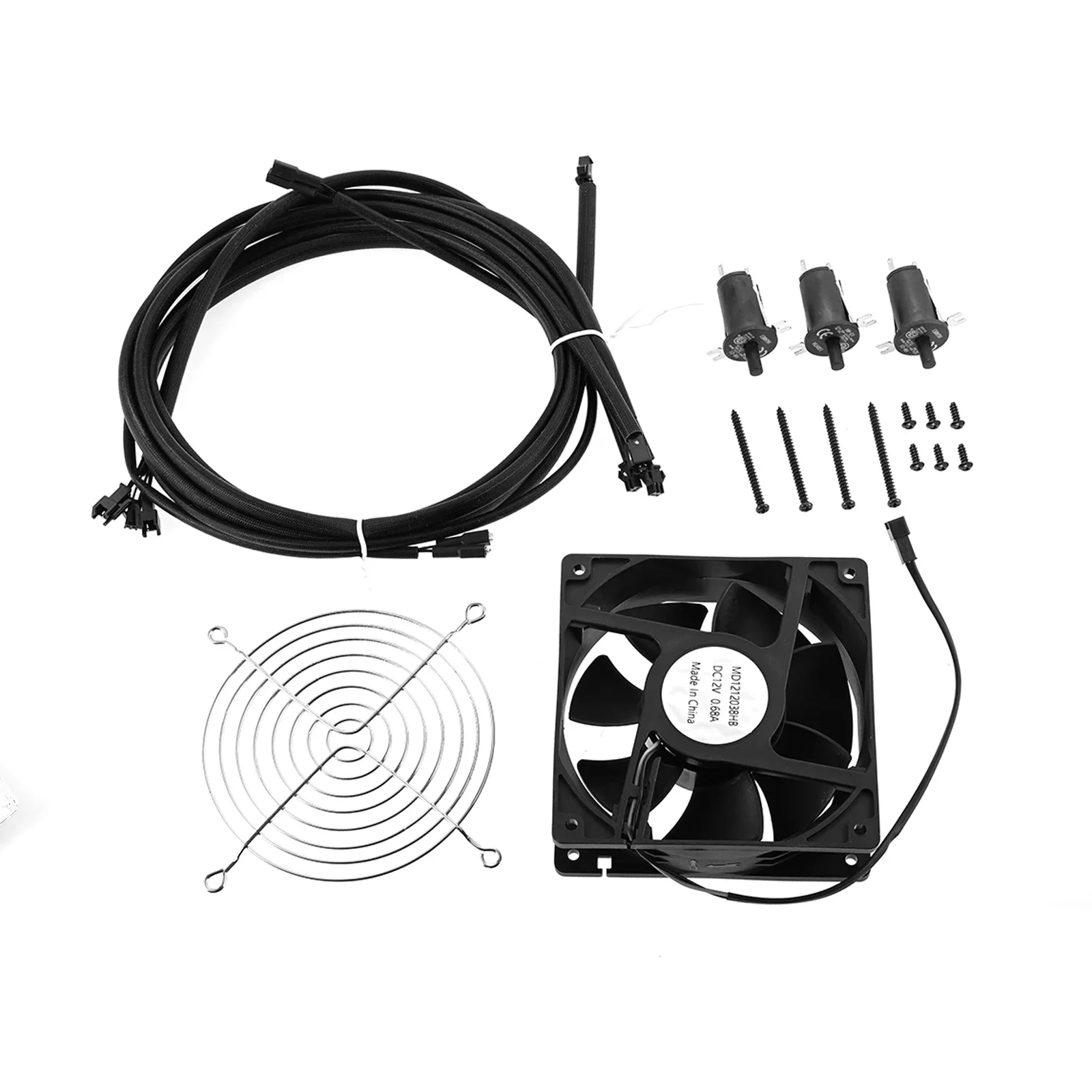 Replacement Fan and Lid/Door Switch Kit Fit for Masterbuilt Gravity Series 560/800/1050 Charcoal Digital Grill and Smoker Combo
