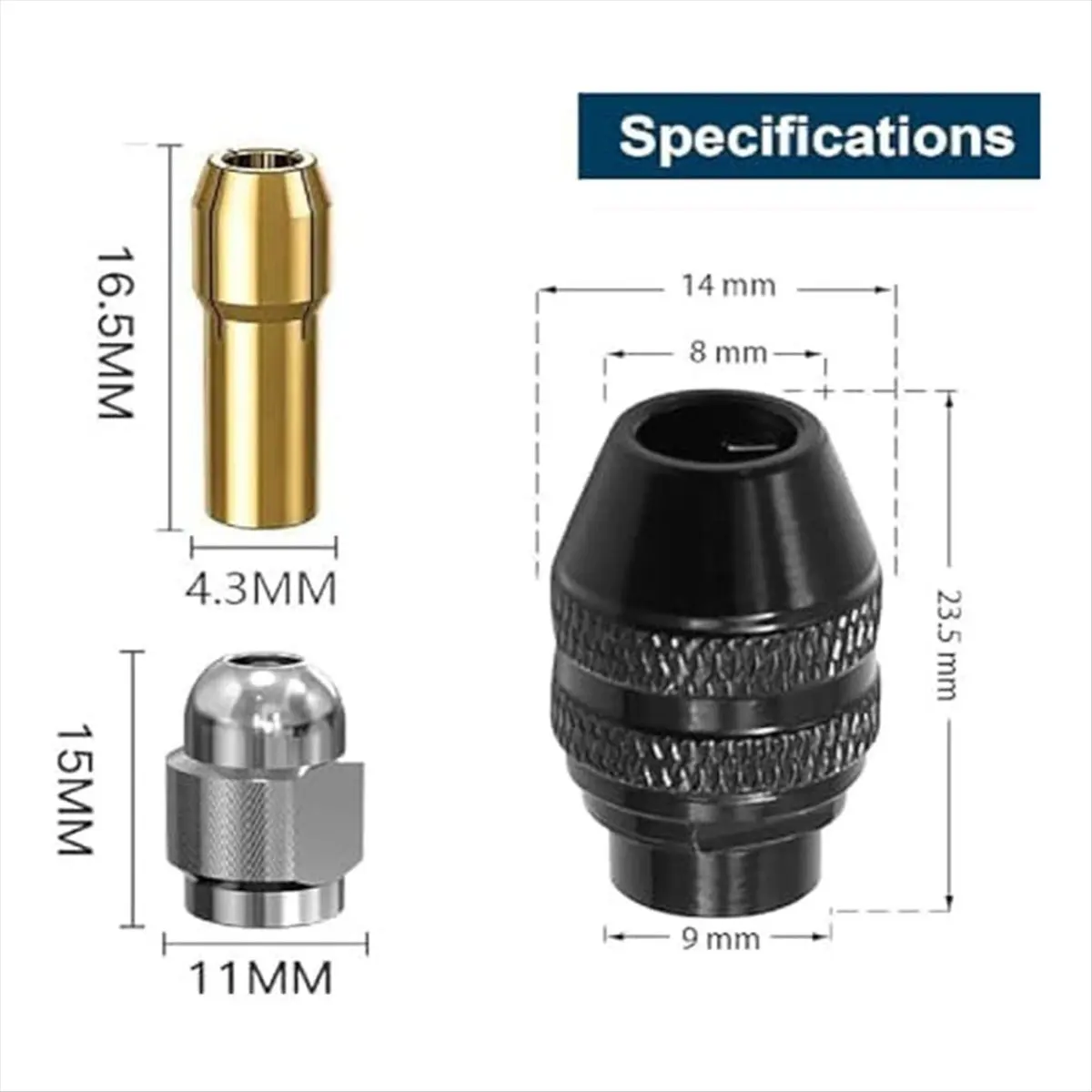 ABCD Drill Chuck Collet Set,with Quick Change Adapter and Rotary Drill Nut Tool-1/32Inch to 1/8Inch ShankSize Replacement Kit