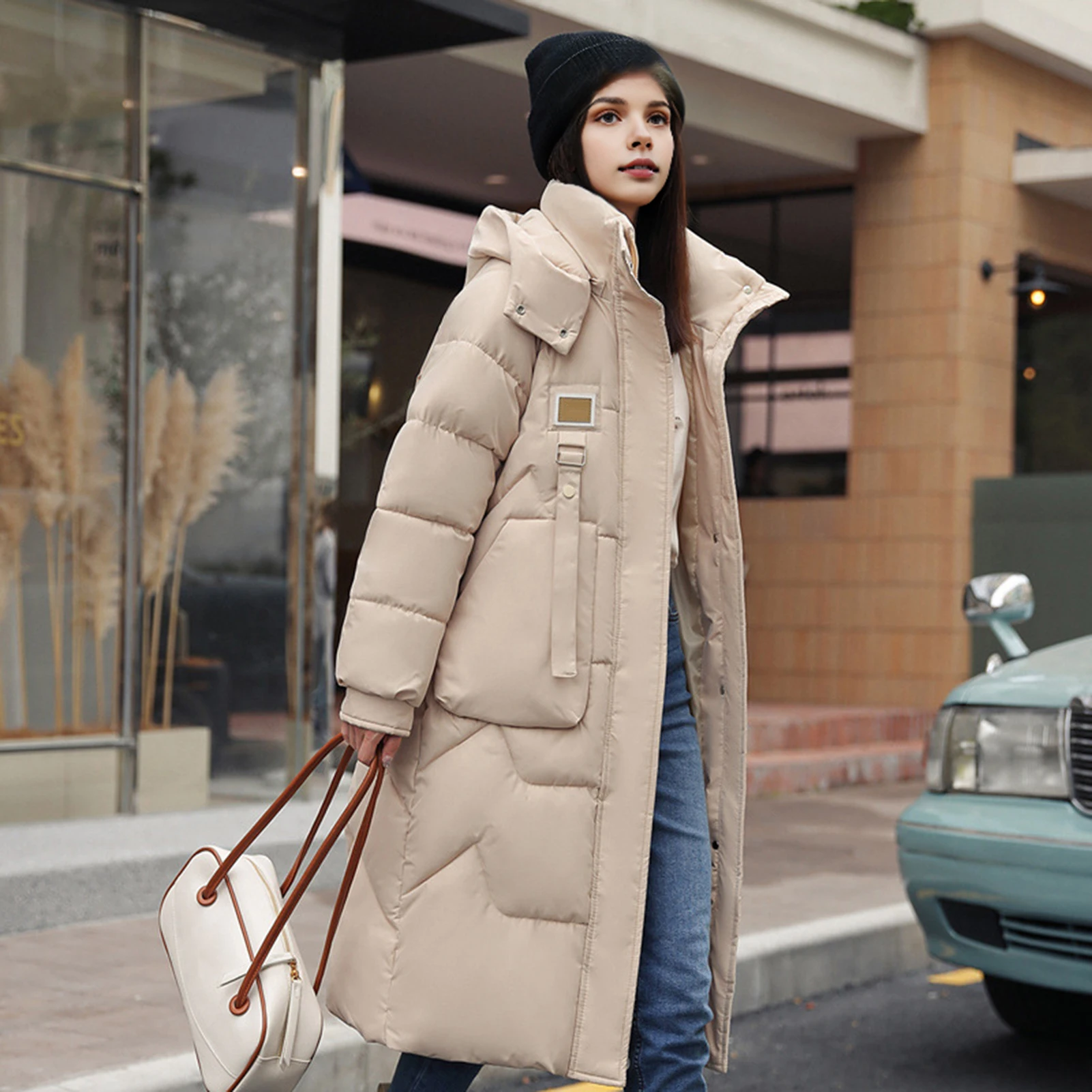2023 Down Coats New Long-style Cotton Dress Korean Version Large Size Korean Fashion Jackets Winter Heat Parka Feminina Abrigo