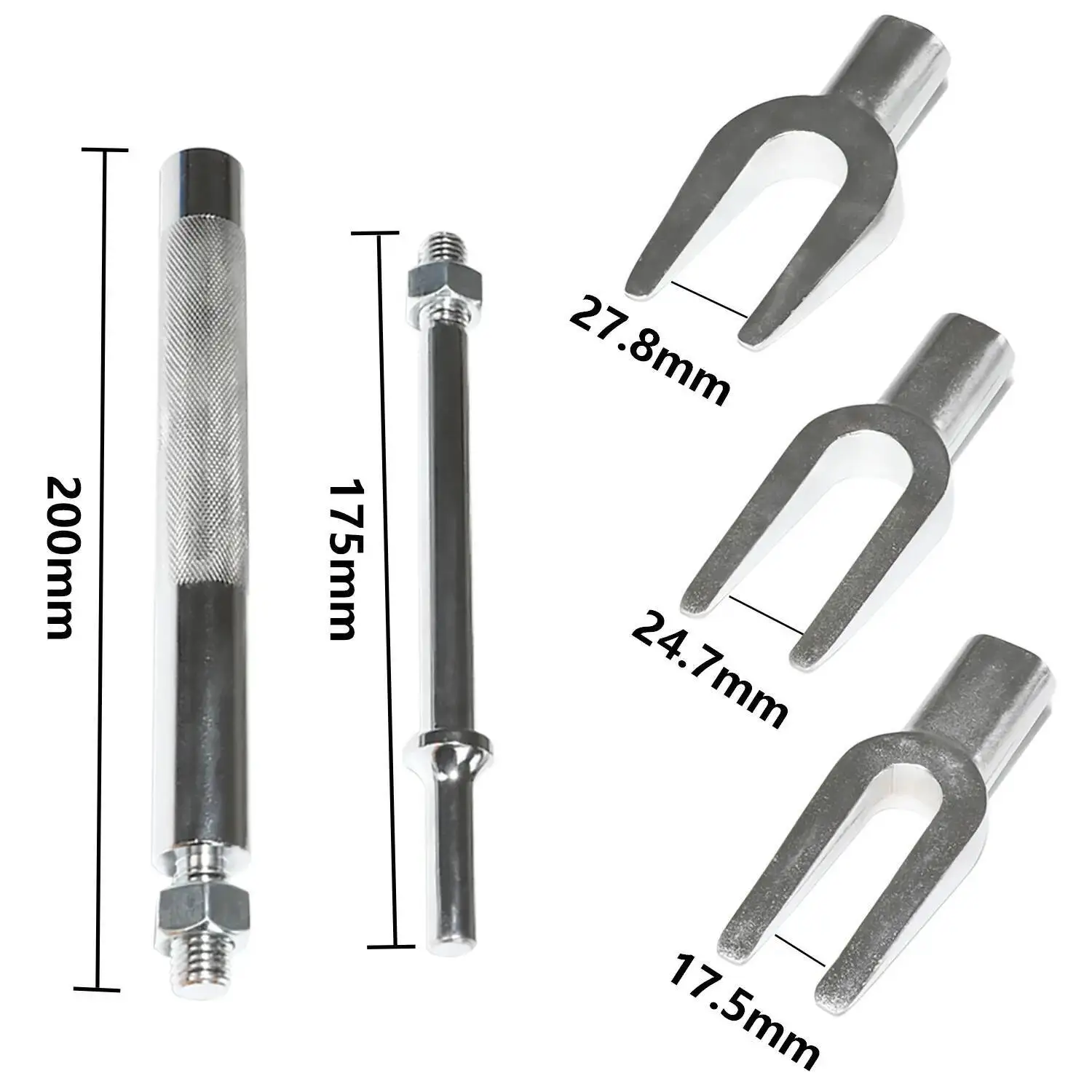 5Pcs Ball Joint Puller Set - Fork Type Pry Tool for Steering Arm & Tie Rod Extractor