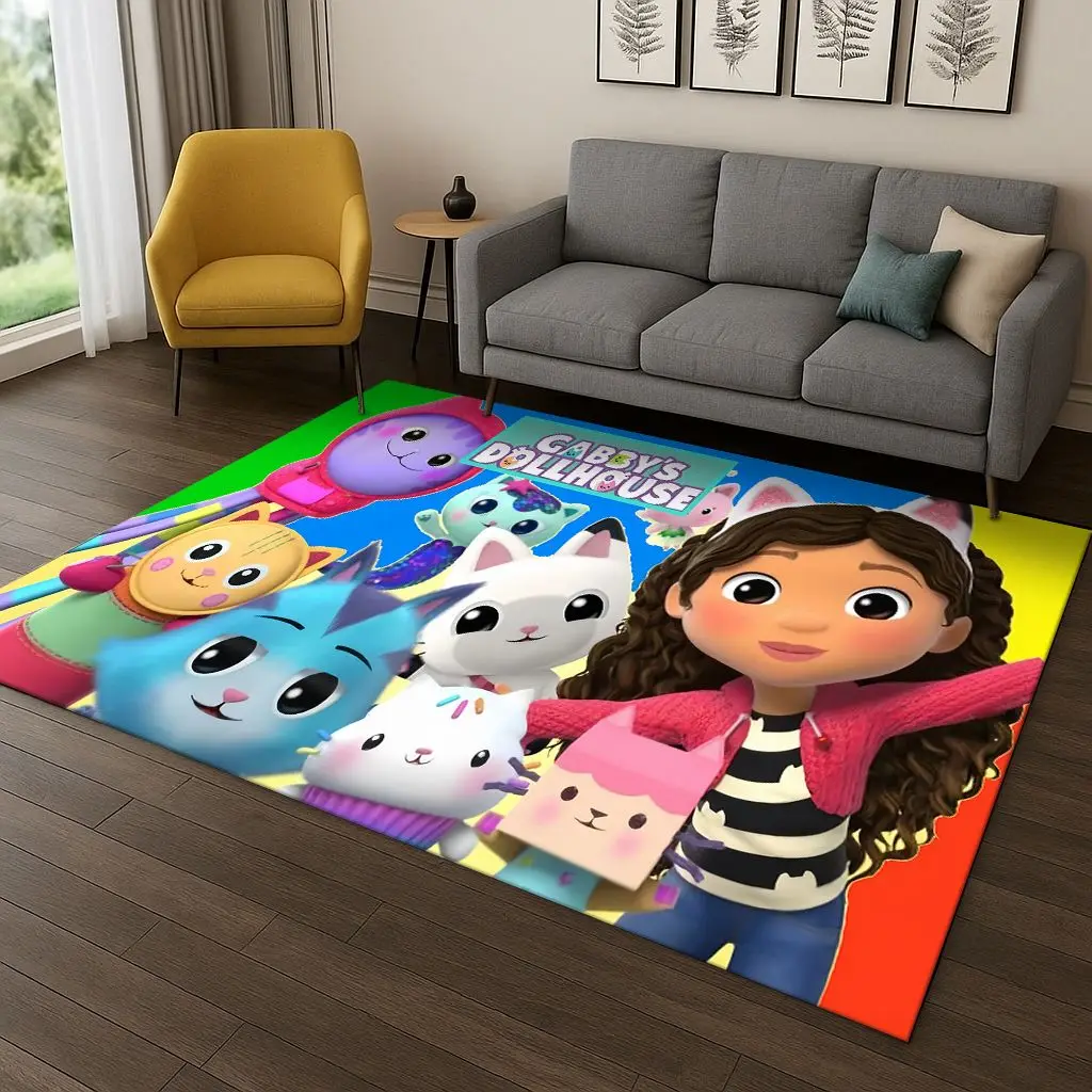 سجادة فتاة كرتونية لطيفة لبيت الدمى من Gabbys لغرفة النوم وغرفة المعيشة وأريكة ممسحة ديكور منزلي، سجادة منطقة ألعاب الأطفال هدية مضادة للانزلاق #2