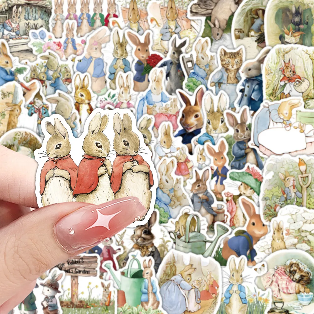 10/60PCS Peter Rabbit Stickers Funny Cartoon Animal Sticker Animation DIY Decoration Fridge Luggage Laptop Guitar Car Bike