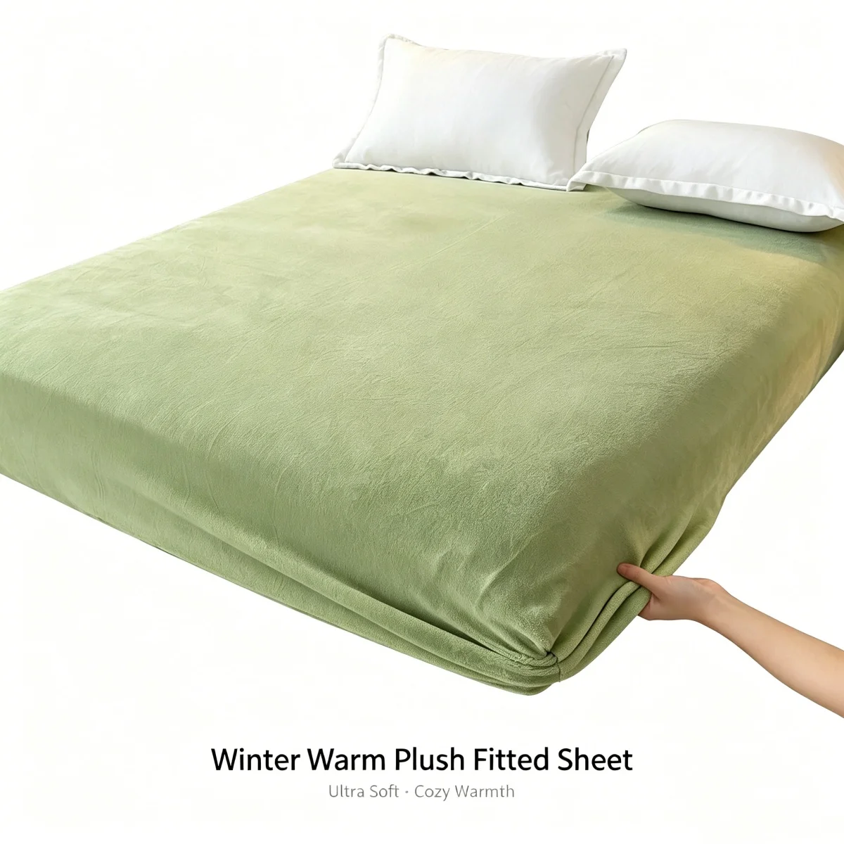 1pc Warm Winter Elastic Fitted Sheets Adjustable Flannel Velvet Mattress Cover Fluffy Fitted Bed Sheets for 90/120/150/180/200