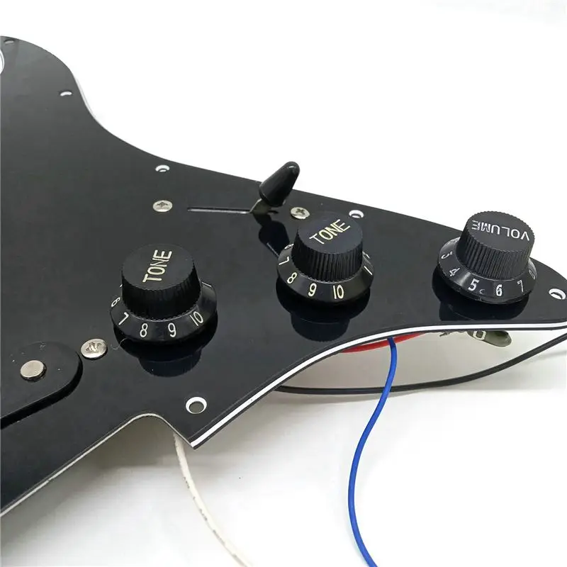 ABLB-2X Single Coil SSS Electric Guitar Pickguard Pickup Loaded Prewired Scratch Plate 11 Holes 3Ply For ST SQ Guitar