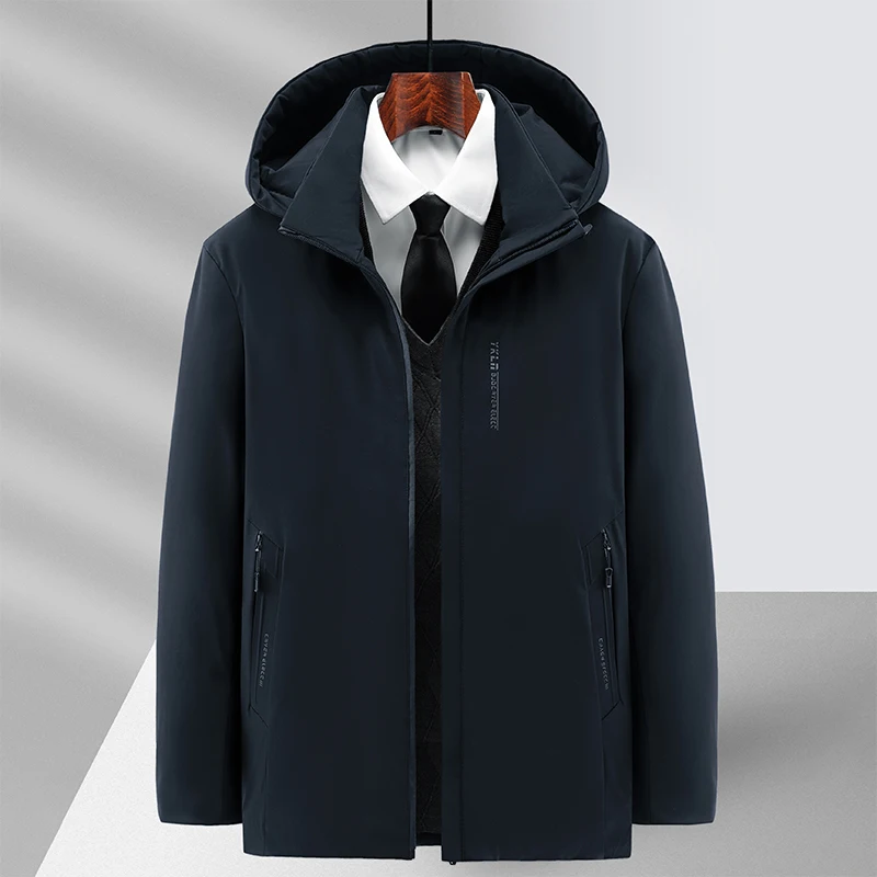

Winter Men's Parka Jackets Hooded Thicken Fleece Windbreaker Coats Outerwear Military Cargo Jacket Male Cotton Parkas